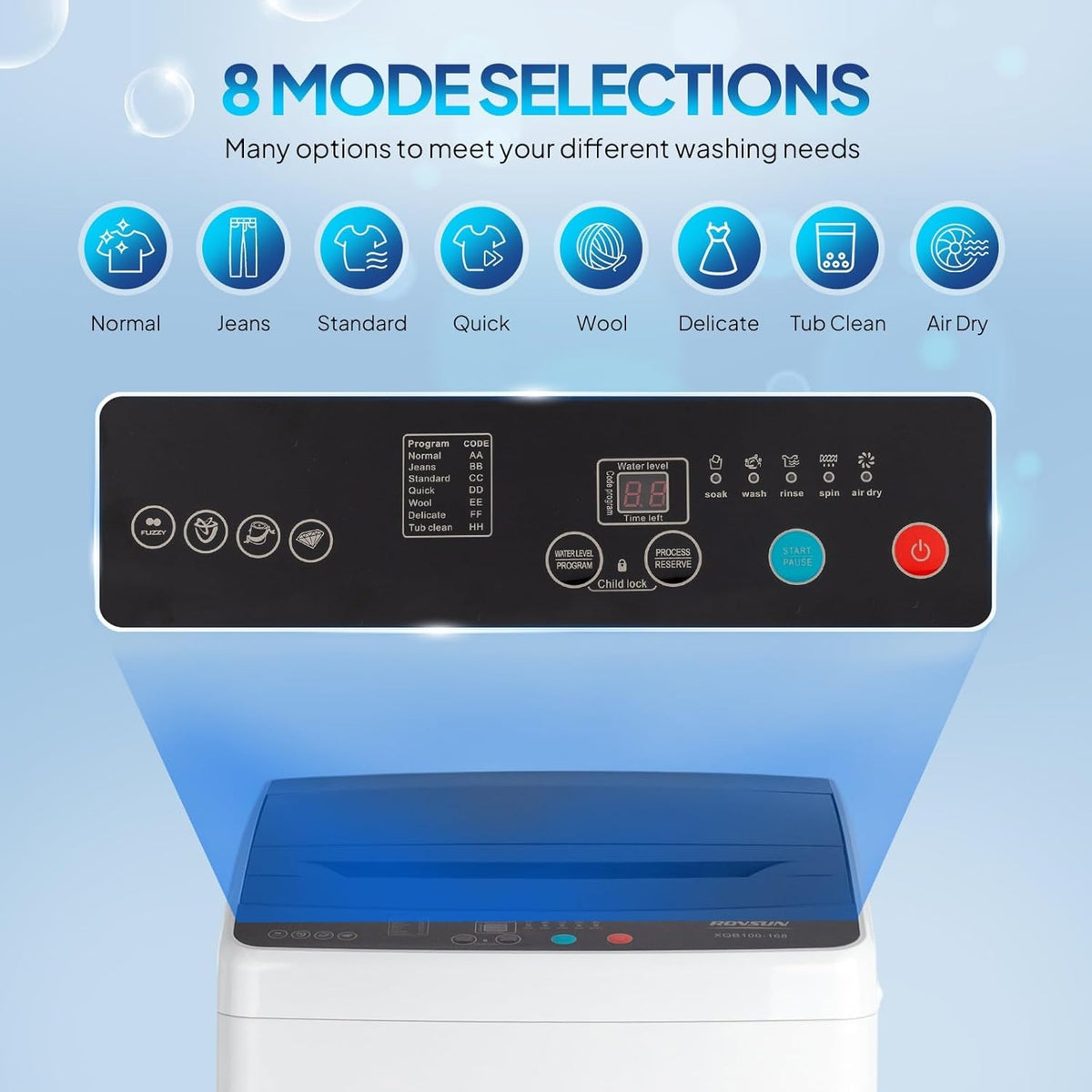 Washer and Dryer Combo, Compact Wash & Dry Laundry Set, Stainless Steel Tub, Smart Control, Low Noise, Wall-Mountable, for Apartment, Dorm, RV & Small Space