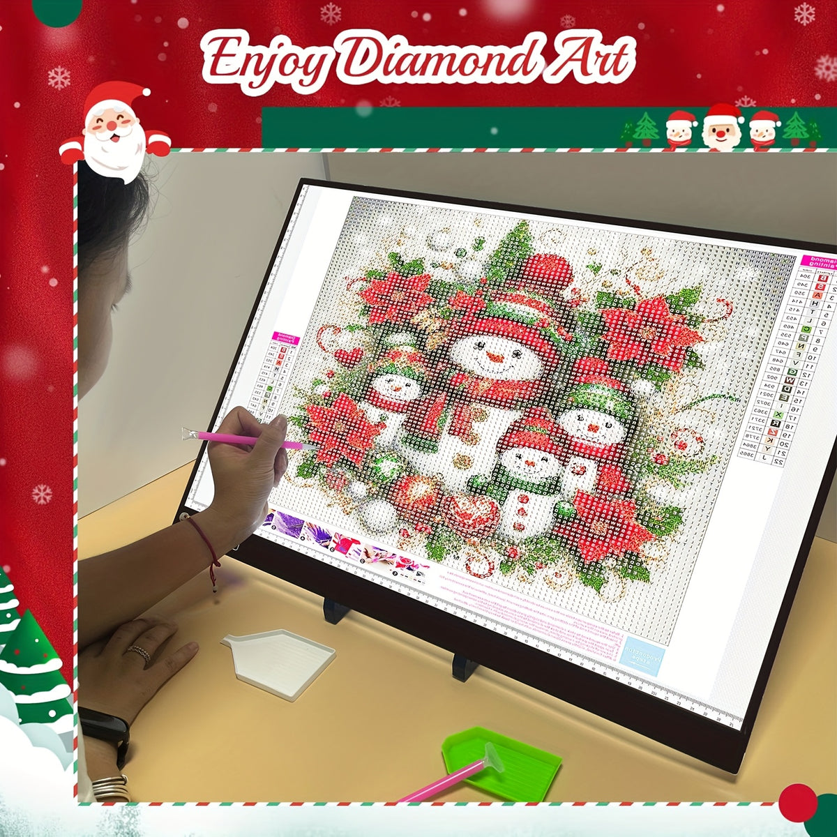 LED Tracing Light Pad with Adjustable Brightness, A2 and A3 Clip Set Options with Single or Double Light Bar References for Sketching and Diamond Painting