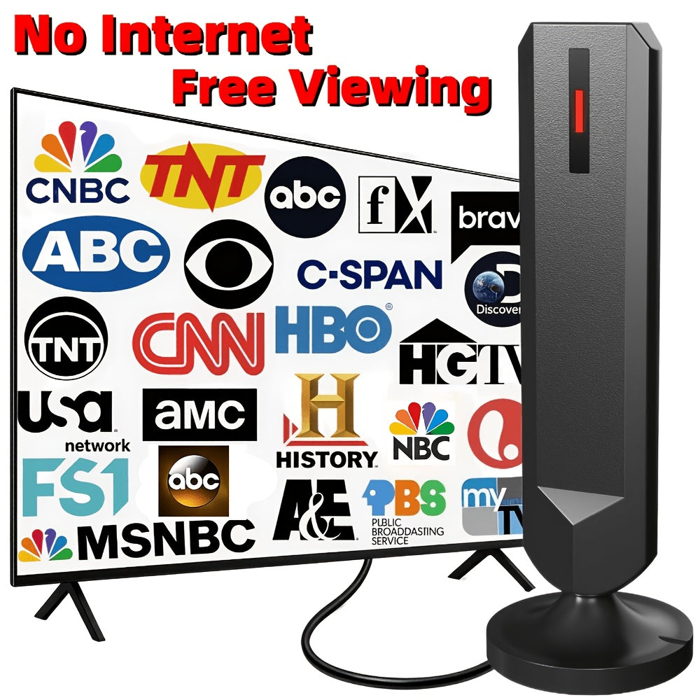 Omnidirectional TV Antenna for Indoor & Outdoor Use, 360° Digital HD Reception with 4K and 1080P Support for Smart and Older TVs
