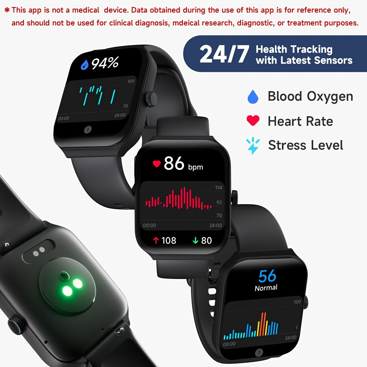 Activity Tracker Smartwatch with Alexa, 1.95-Inch Display, Call Answering, 100+ Sport Modes, Step Counter and Sleep Tracking for Android and iPhone
