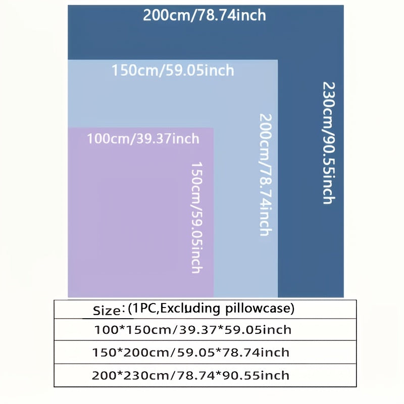 Summer Throw Blanket in Six Colors with 40 x 60, 60 x 80 or 80 x 90 Inch Options, One-Piece Layer for Sofa Lounging, Bed Use, Air-Conditioned Rooms and Travel