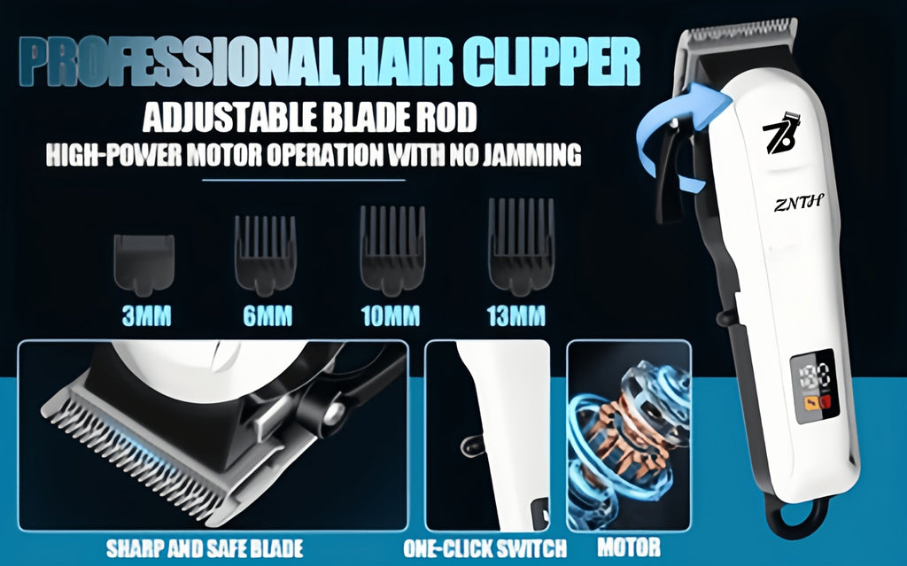 LCD Hair Clipper with Listed USB Charging and Stainless Steel Blades, Upgraded Single Clipper or Three-in-One Electric Razor and Shaver Kit for Home Grooming