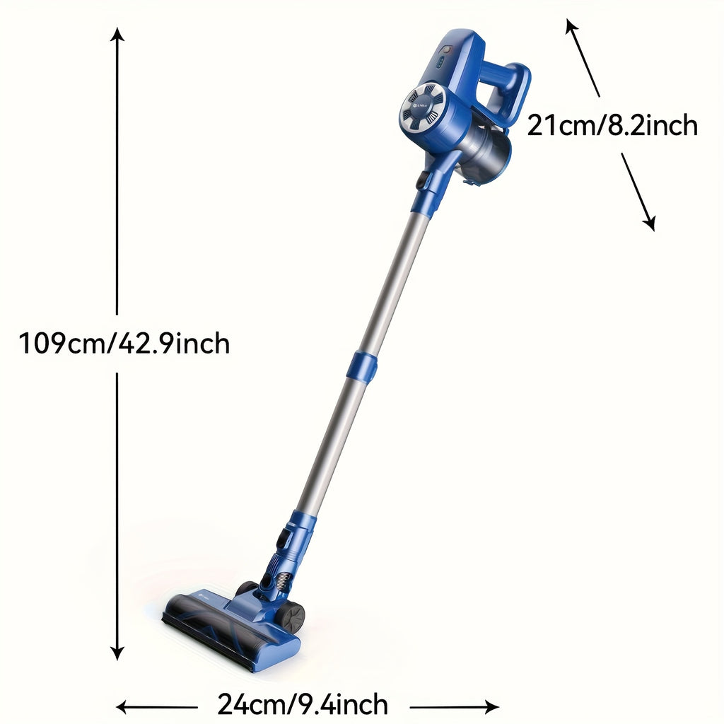 Stick Vacuum Cordless 46Kpa Powerful Suction, 6-in-1 Lightweight Vacuum Cleaner with Anti-Tangle LED-Lit Brush Head, Removable Battery for Hardwood, Carpet and Pet Hair