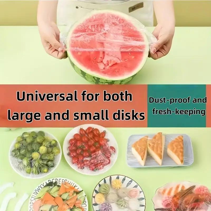 Elastic Bowl and Plate Covers, Stretchable Plastic Cover Packs of 51, 102 or 203 Pieces in Clear or Colorful Options for Home Kitchens and Picnic Dishes