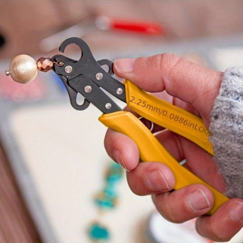 Multi-Size Ring Pliers for Jewelry Making, Single Dark Green Craft Tool with Listed 1.5mm, 2.25mm and 3.0mm Sizes for Compatible Copper Wire and DIY Projects