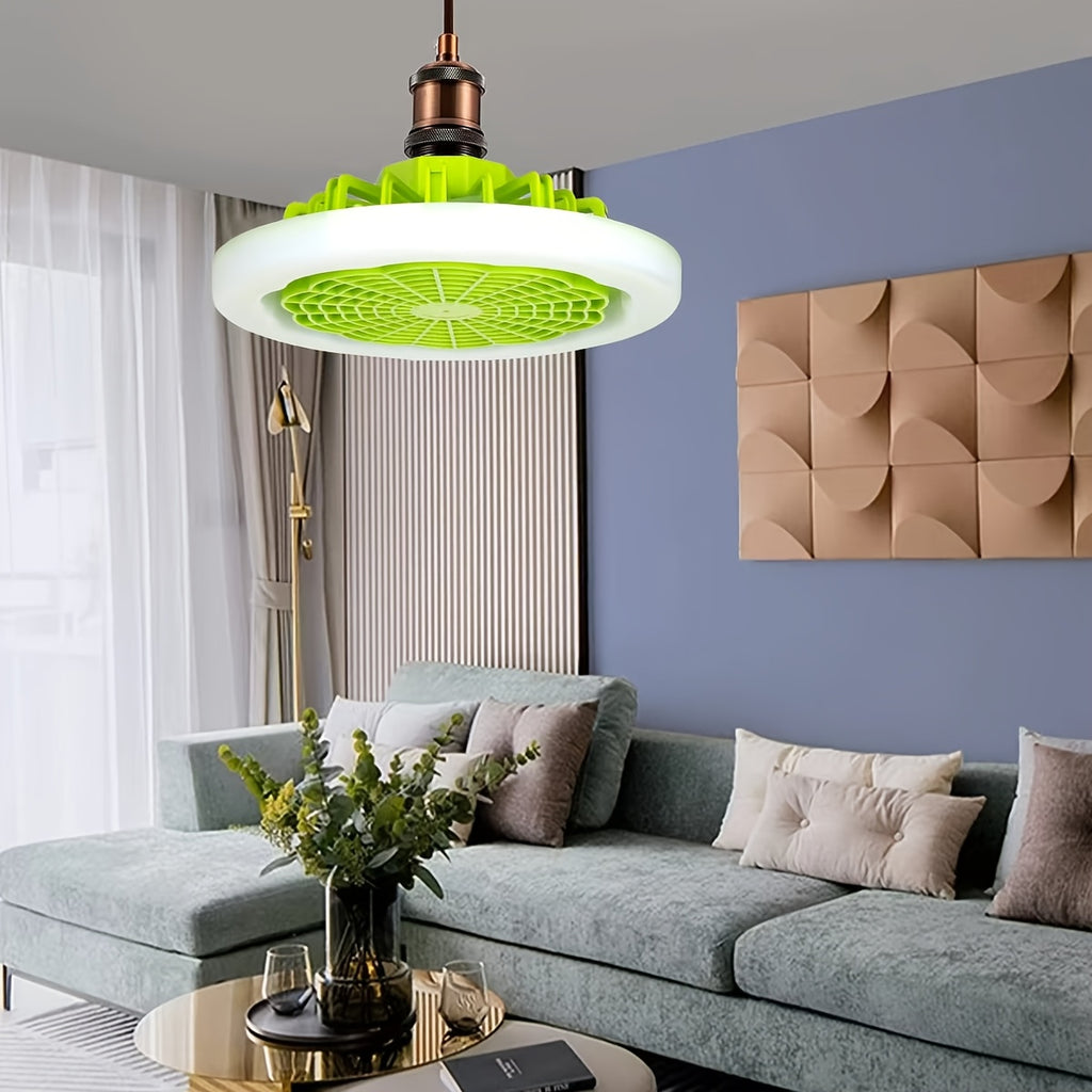 E26 Socket Ceiling Fan Light with Remote Brightness and Fan Speed Adjustment, LED Lighting and Air Circulation for Bedrooms and Living Rooms