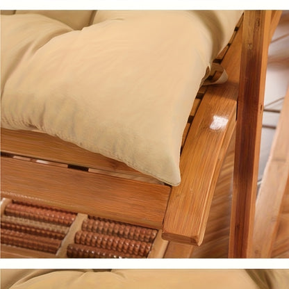 Tufted Rocking Chair Cushion, One-Piece Seat and Back Pad with Ties, 18.9 x 47 Inches for Compatible Recliner Seating in Five Color Options