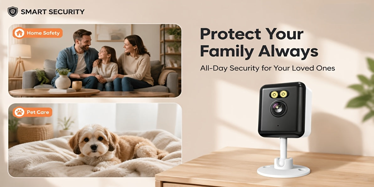 Indoor Security Camera Four-Pack with Listed 6MP Imaging, 2.4GHz WiFi, Two-Way Audio and Color Night Vision, Plus Four 78.74-Inch USB Cables for Home Monitoring