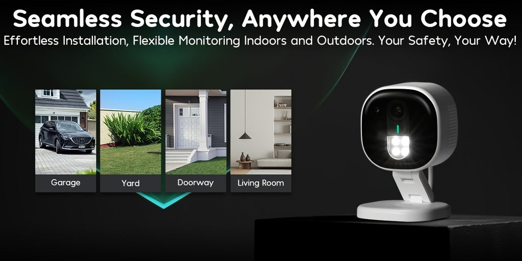 Winees Wired WiFi Security Camera with Listed 2K Video, 2.4GHz Connection, Human and Pet AI Detection, Color Night Vision and Two-Way Audio, White Options