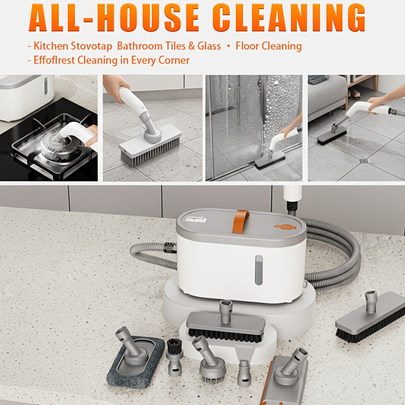 Multi-Function Handheld Steam Cleaner with Listed 38.89 Oz Capacity, White Professional Edition or Basic Version for Compatible Kitchen, Bathroom and Upholstery Surfaces