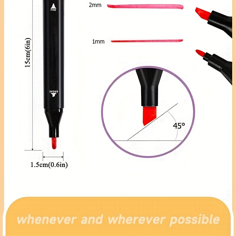 Drawing Marker Set with Dual Tips and Listed A4 Sketchbook, 168, 204 or 262 Color Options for Sketching, Coloring, Illustration and Creative Office Art Projects