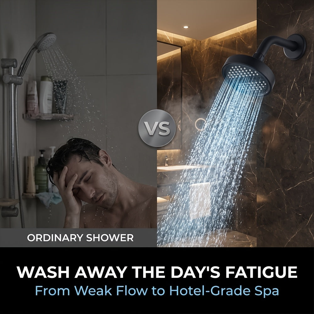 Swivel Ball Joint Shower Head with Listed G1/2 Threads, Silicone Jets and ABS Material, Black, Golden or Silvery Style Options for Bathroom Shower Use