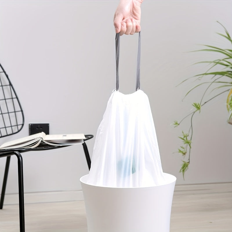 Drawstring Trash Bags, 150-Count Small Plastic Wastebasket Liners with Listed 4-Gallon Capacity in White, Pink, Red or Purple for Bathroom and Office