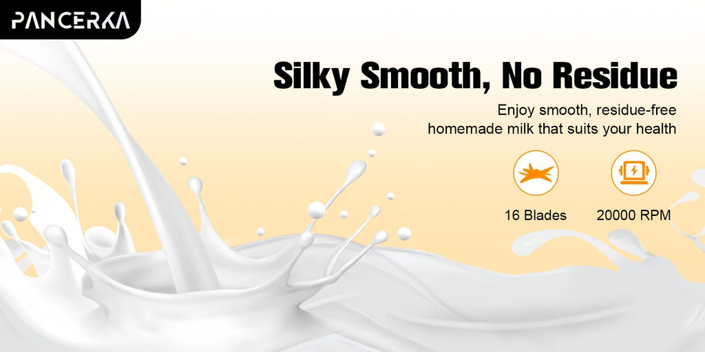 One-Touch Nut Milk Maker by PANCERKA, White A Automatic Countertop Blender for Compatible Almond, Oat, Soy and Coconut Beverage Recipes and Kitchen Preparation
