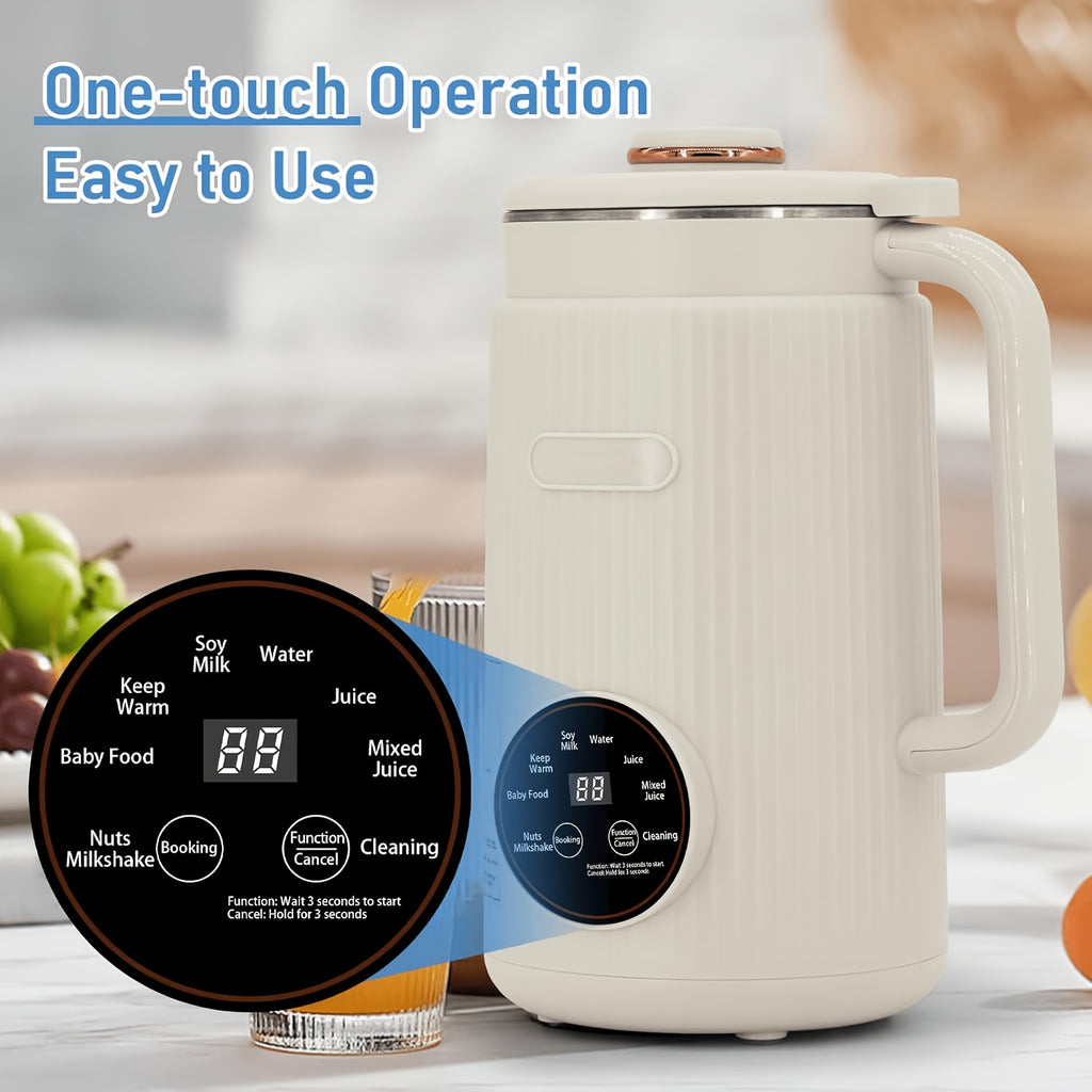 Homemade Nut Milk Maker Machine, Multi-Functional Automatic Plant Milk Blender with One-Touch Operation for Almond, Oat, Soy and Coconut Milk, 27.05 Oz Countertop Blender