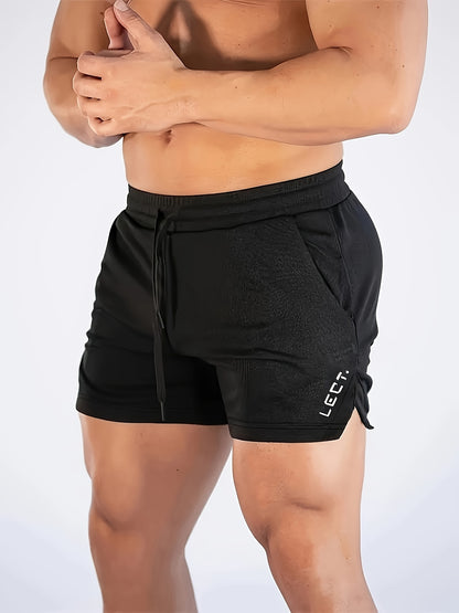 Men's Three-Quarter Fitness Shorts with Slim Stretch Styling, Lightweight Workout Pants for Running and Gym Routines in Black, Grey or Olive Green, S–XL