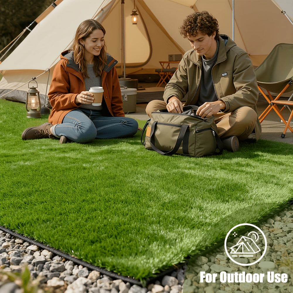 Artificial Turf Outdoor Rug in 5ft x 8ft or 4ft x 10ft Size Options, Fake Grass Mat for Decorative Patio Arrangements, Garden Displays and Backyard Party Planning