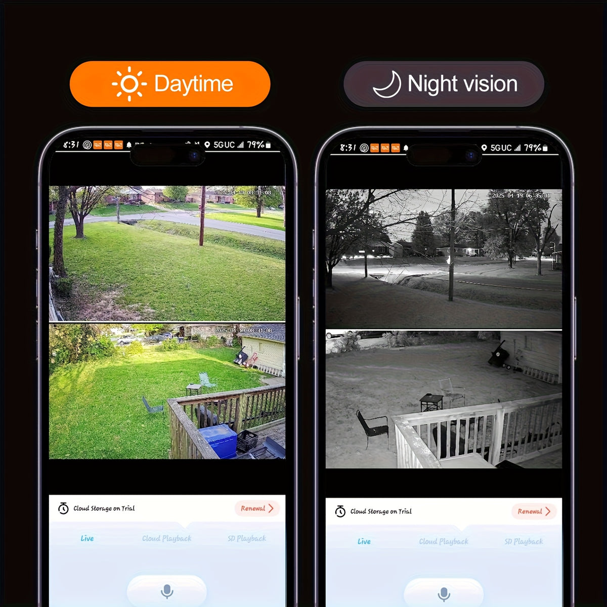 Corner Mount Security Camera by PHANSATIM, 8MP Dual-Lens PTZ with Color Night Vision, WiFi or Wired Network Connection and Wired Power for Indoor Outdoor Use