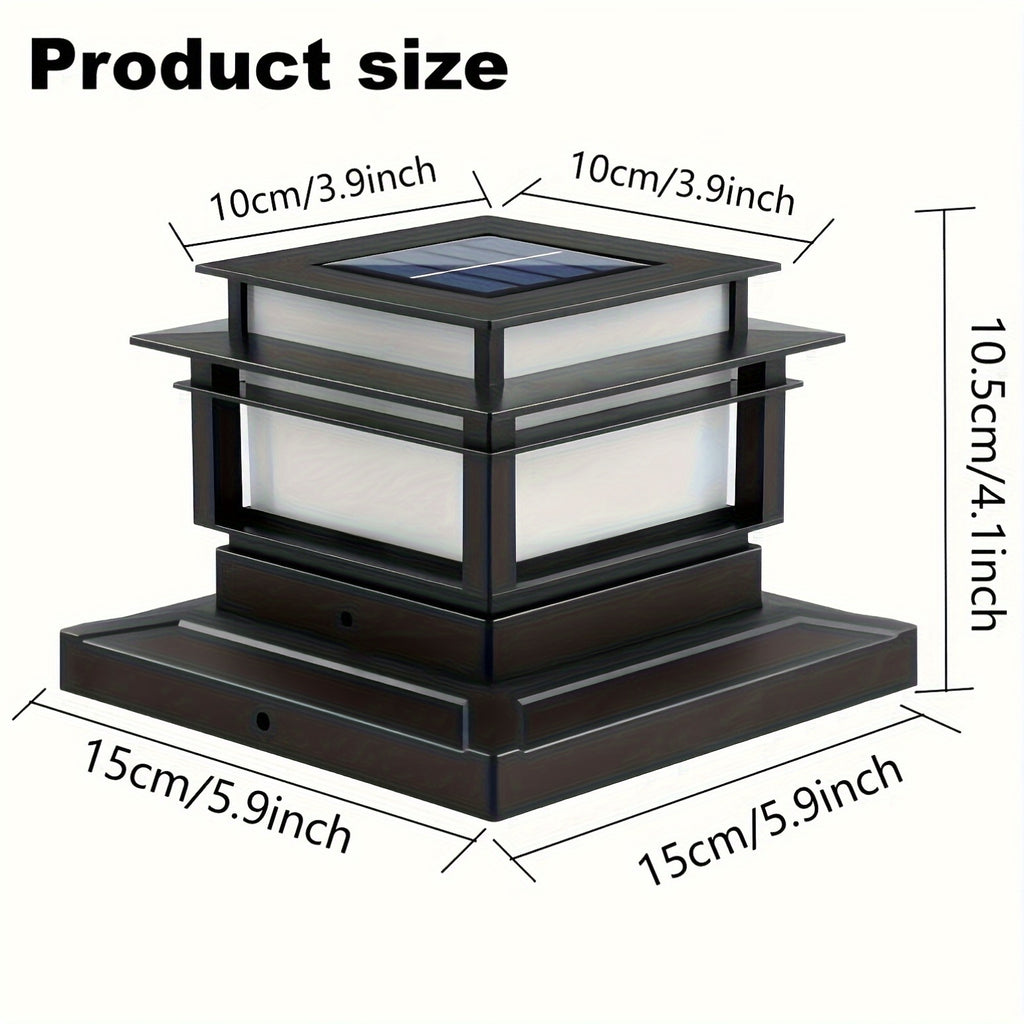 Solar Post Cap Lights 6 Pack for Fence and Deck Posts, Outdoor LED Accent Lighting for Decorative Garden, Porch, Patio and Stair-Area Settings