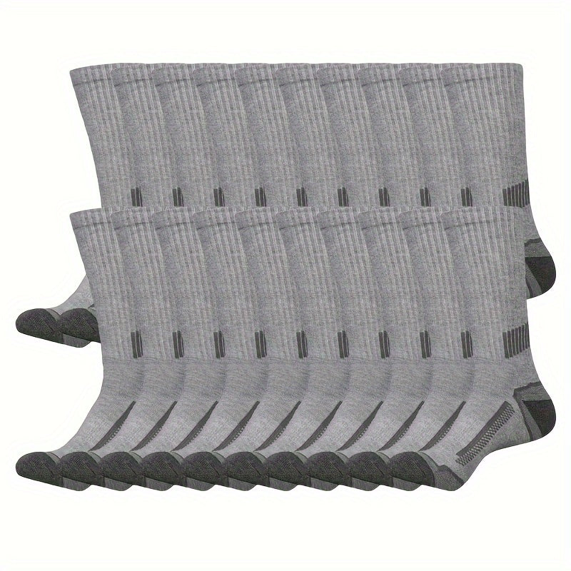 Men's Crew Socks Multipack in Black or White 20-Pair Options and a 30-Pair Combination, One-Size Everyday Socks for Casual Outfits and Outdoor Activities