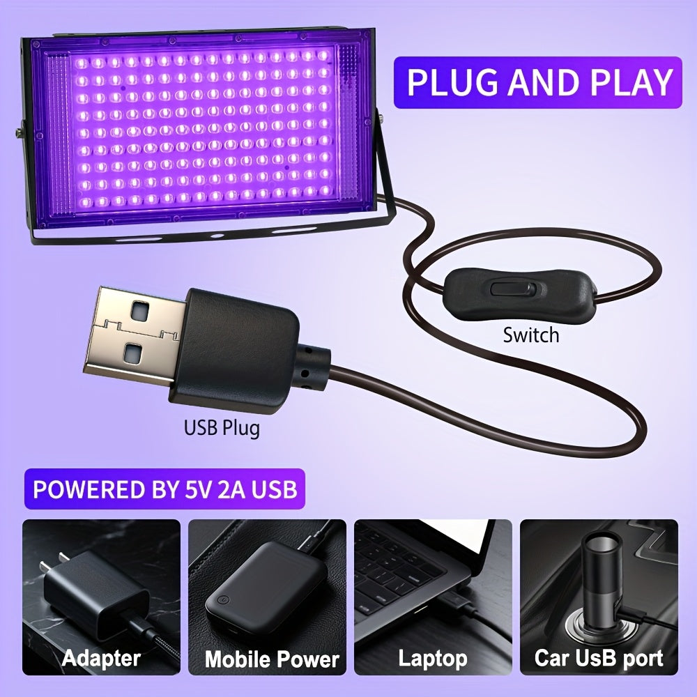 Resin Curing Lamp in Dark Violet with 96 or 144 LED One-Pack Options and USB Power Reference for Compatible Resin Jewelry Making and Mold Crafts