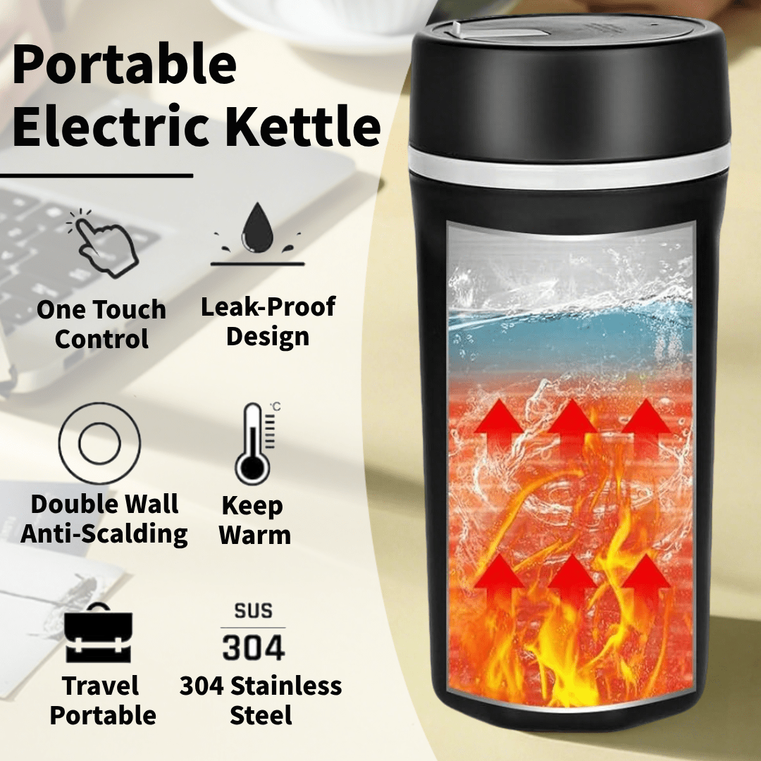 500ml Portable Electric Kettle with 304 Stainless Steel Interior, One-Touch Operation, Listed Auto Shut-Off and Boil-Dry Protection in Six Colors for Small-Batch Hot Water
