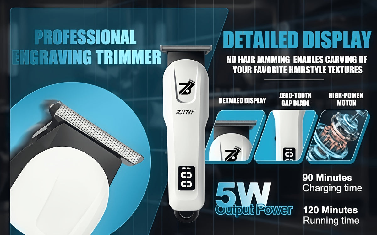 LCD Hair Clipper with Listed USB Charging and Stainless Steel Blades, Upgraded Single Clipper or Three-in-One Electric Razor and Shaver Kit for Home Grooming