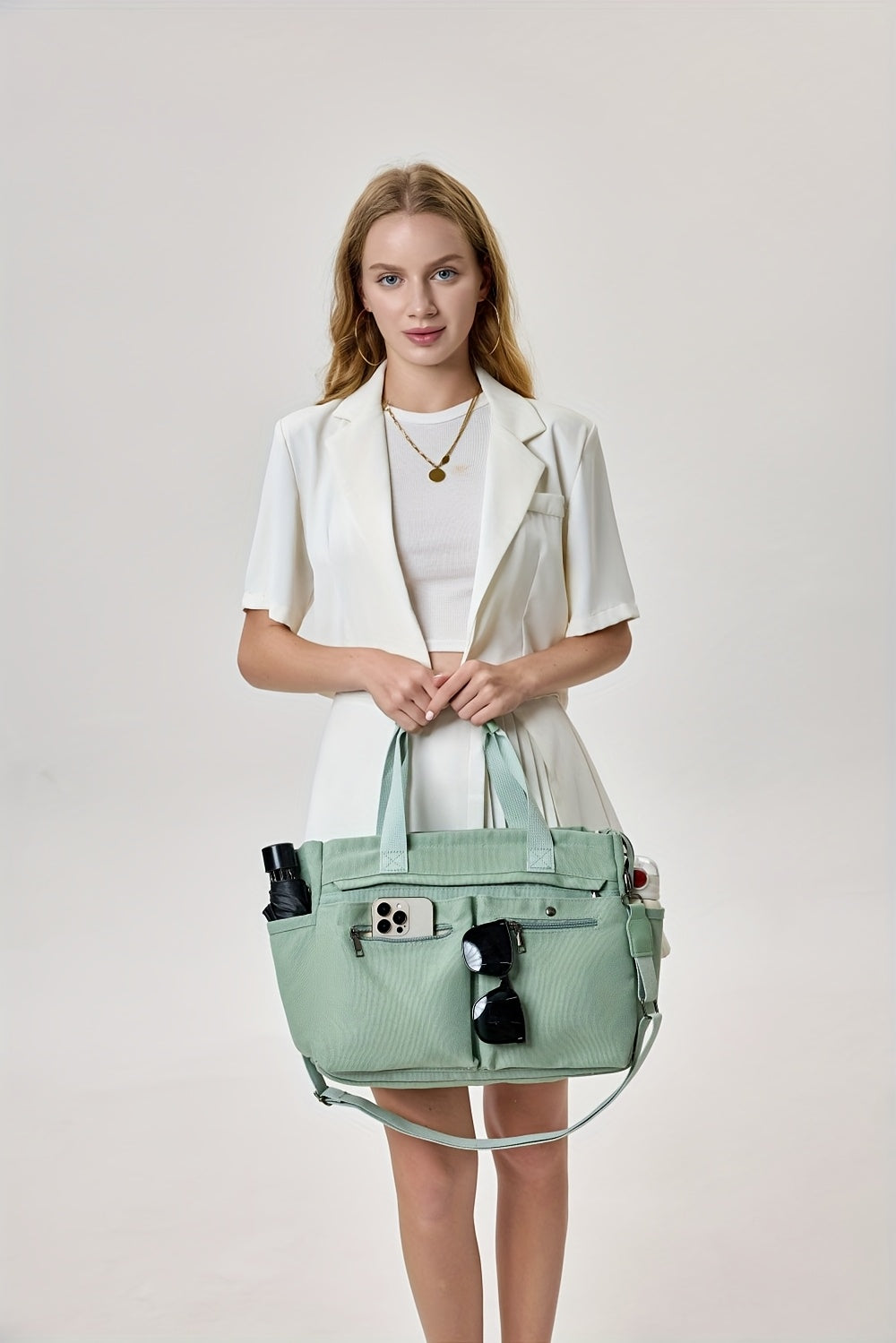 Canvas Handbag Set for Women, Listed 2-Piece Work and Crossbody Shoulder Bag Collection for Travel, Fitness and Daily Use with Small or Large Size Options