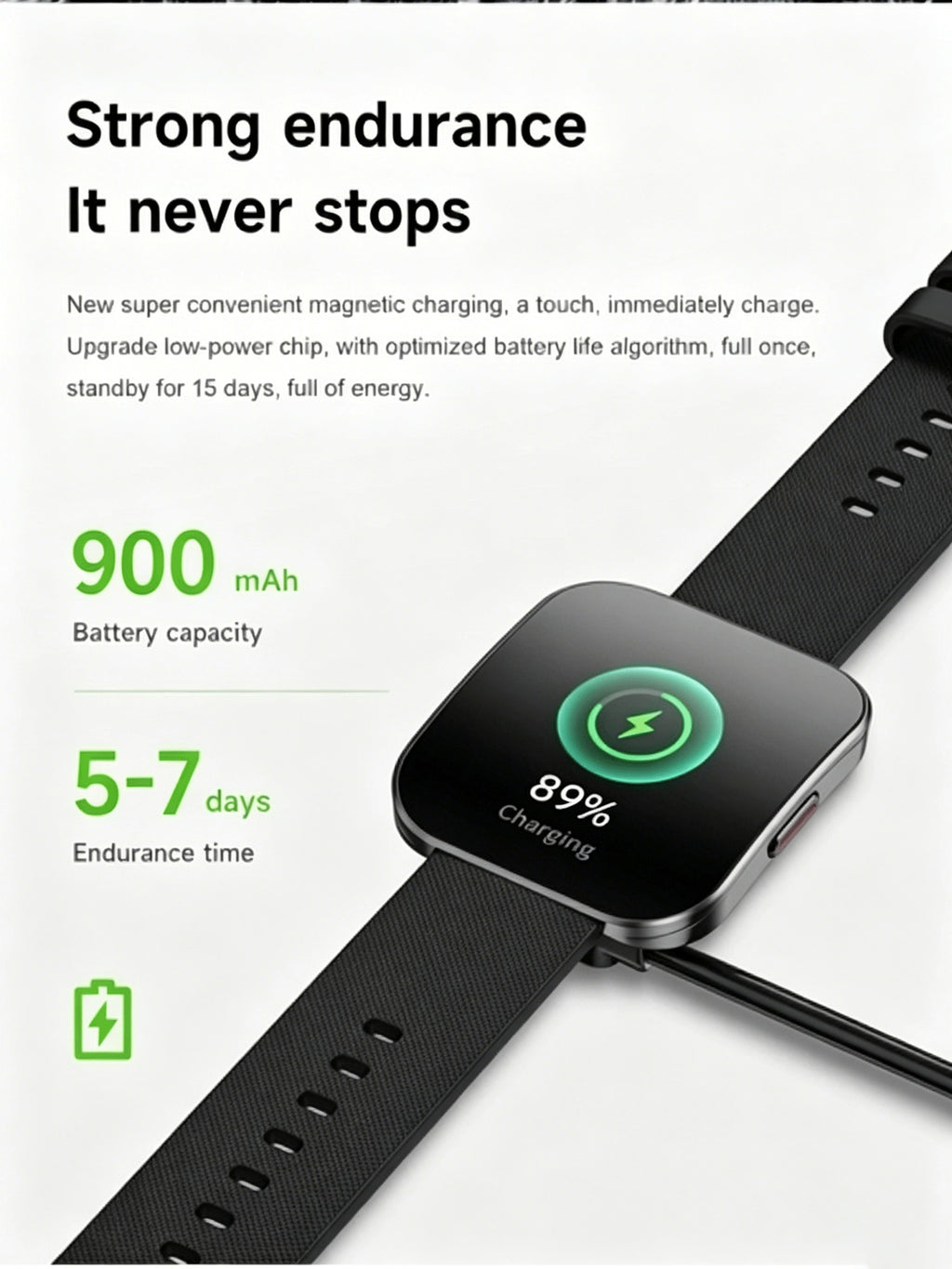 Curved Touchscreen Smart Watch, 1.85-Inch Calling Watch with Message Reminders, Multiple Sports Modes, Camera and Music Controls for iPhone and Android