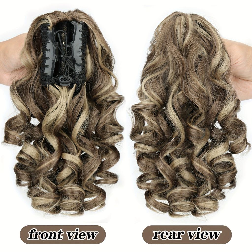 Curly Wave Clip-In Ponytail Extension by MERISIHAIR, 14-Inch Synthetic Hairpiece with No-Glue Attachment for Daily Styling, Parties and Weddings