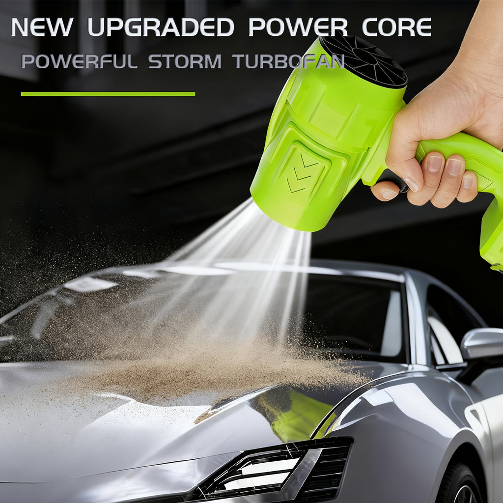 Cordless Turbo Fan Leaf Blower for Outdoor Leaves and Dust, Portable Handheld Cleaning Tool with One- or Two-Battery Accessory Options