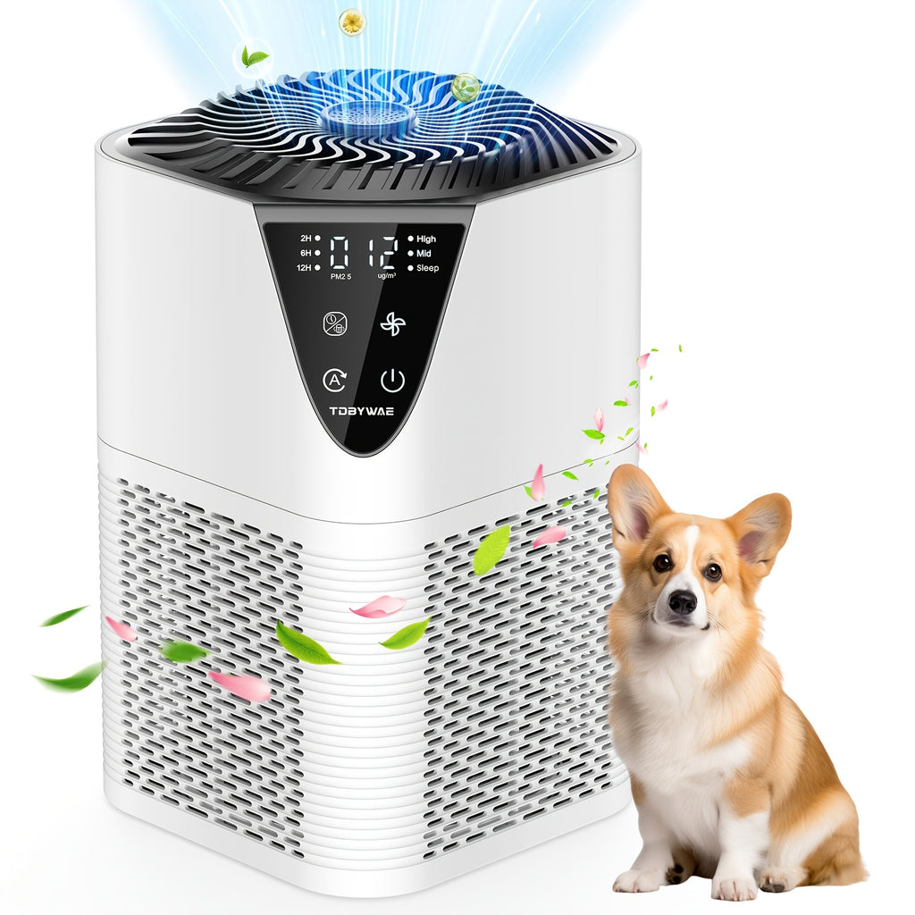 HEPA Air Purifier for Large Rooms up to 1076 Sq Ft, H13 True HEPA 3-Stage Filtration, 25dB Ultra-Quiet, Aroma Diffuser, Touch Control, for Bedroom, Kitchen, Office & Pet Owners