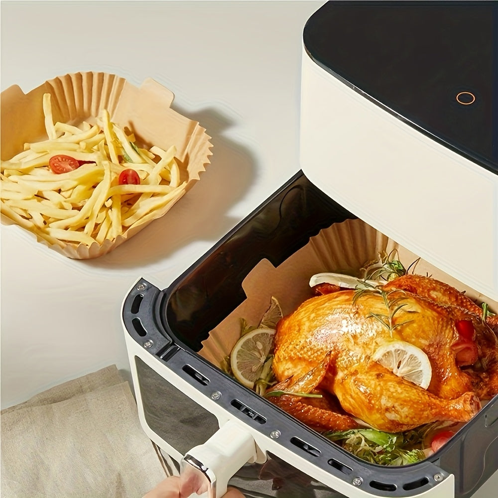 Nonstick Air Fryer Paper Liners, 105-Piece Single-Layer Cooking Paper Pack for Compatible Air Frying, Baking and Microwave Meal Preparation