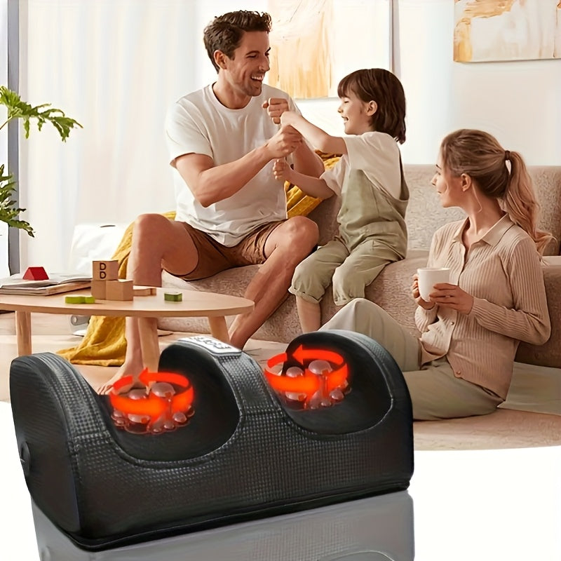 Multi-Style Electric Foot Massager with Listed Heat and Kneading Functions, Black or Red Enhanced Model Labels for Manufacturer-Approved Personal Care Use