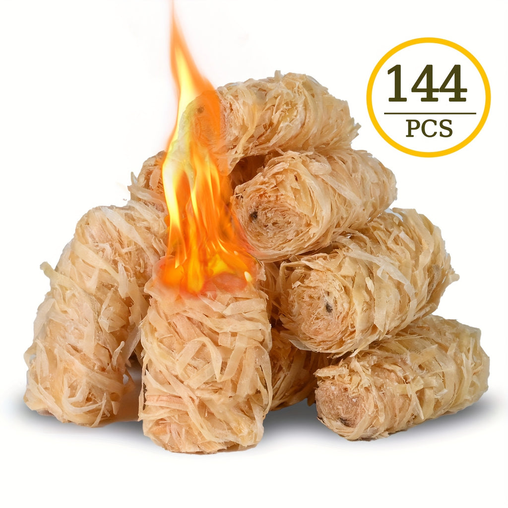 Campfire Fire Starters for Charcoal Grills, Fire Pits and Wood Stoves, Natural Firelighter Packs with 24, 60 Get 72 or 144-Piece Selection Options