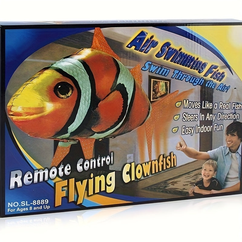 Remote Control Clownfish Balloon, Bright Orange Inflatable Model ZJXCY0818 for Indoor Birthday Parties, Ocean-Themed Events and Supervised Ages 8+ Play