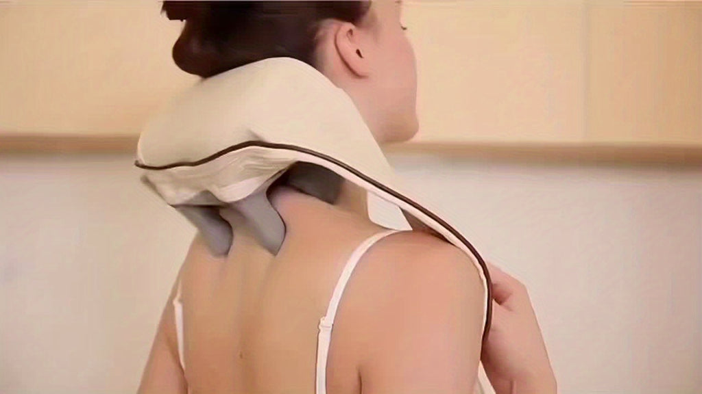Neck and Shoulder Massager with 8D Hand-Style Kneading, Cordless Rechargeable Design and 10-Minute Auto Shut-Off for Adult Home Relaxation, Black or Beige