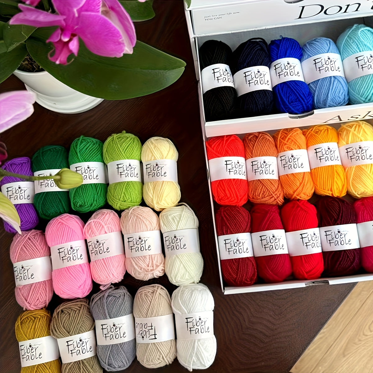 Crochet Yarn Bundle with Listed 25g Rolls and Four-Strand Construction, 30- or 60-Piece Options for DIY Scarves, Hats, Bags, Dolls and Coaster Crafts