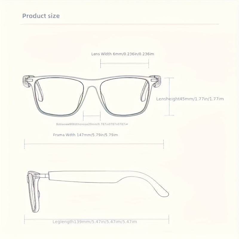 Audio Translation Glasses with 160-Language Real-Time Translation, GPT Chat Features, Built-In Microphone and Speaker, Music Playback and Hands-Free Calls