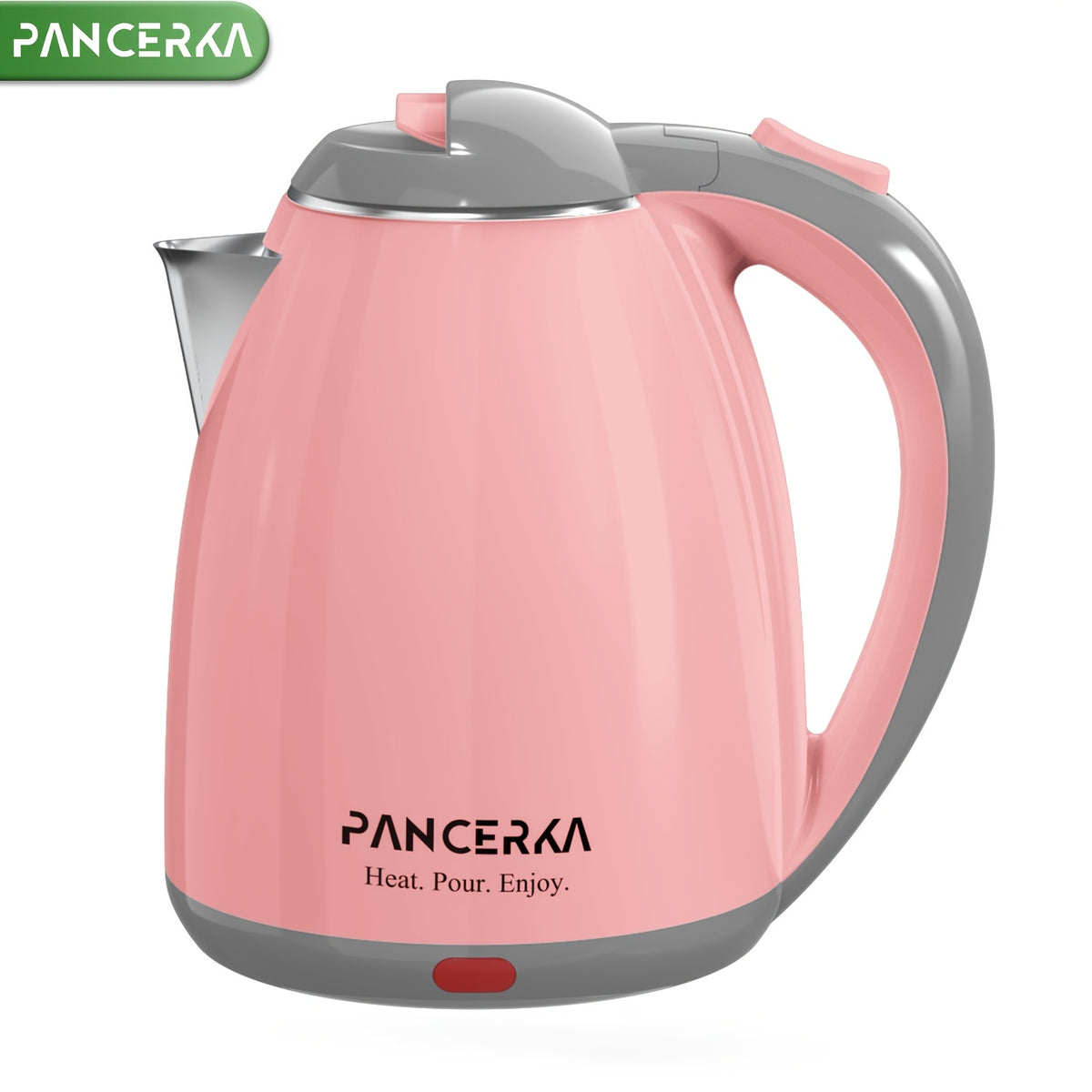 Pink or White Electric Tea Kettle by PANCERKA with Listed 1.8-Liter Capacity, Stainless Steel Material and Automatic Shutoff for Countertop Hot-Water Preparation