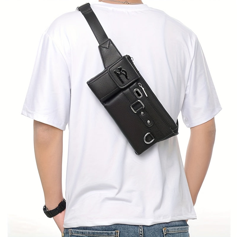 Multi-Compartment Waist Bag in Black or Brown, Listed Crossbody and Sling Carry Styles for Everyday Commuting, Shopping, Travel and Casual Outings