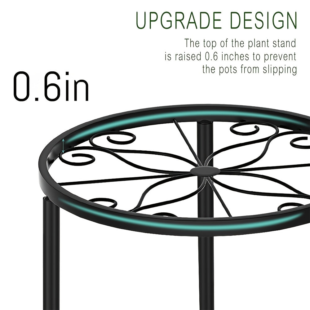Metal Plant Stand Five-Piece Set with Listed Iron Construction, Separate Planter Holder Display Supply for Indoor Rooms, Garden Patios and Balcony Decor