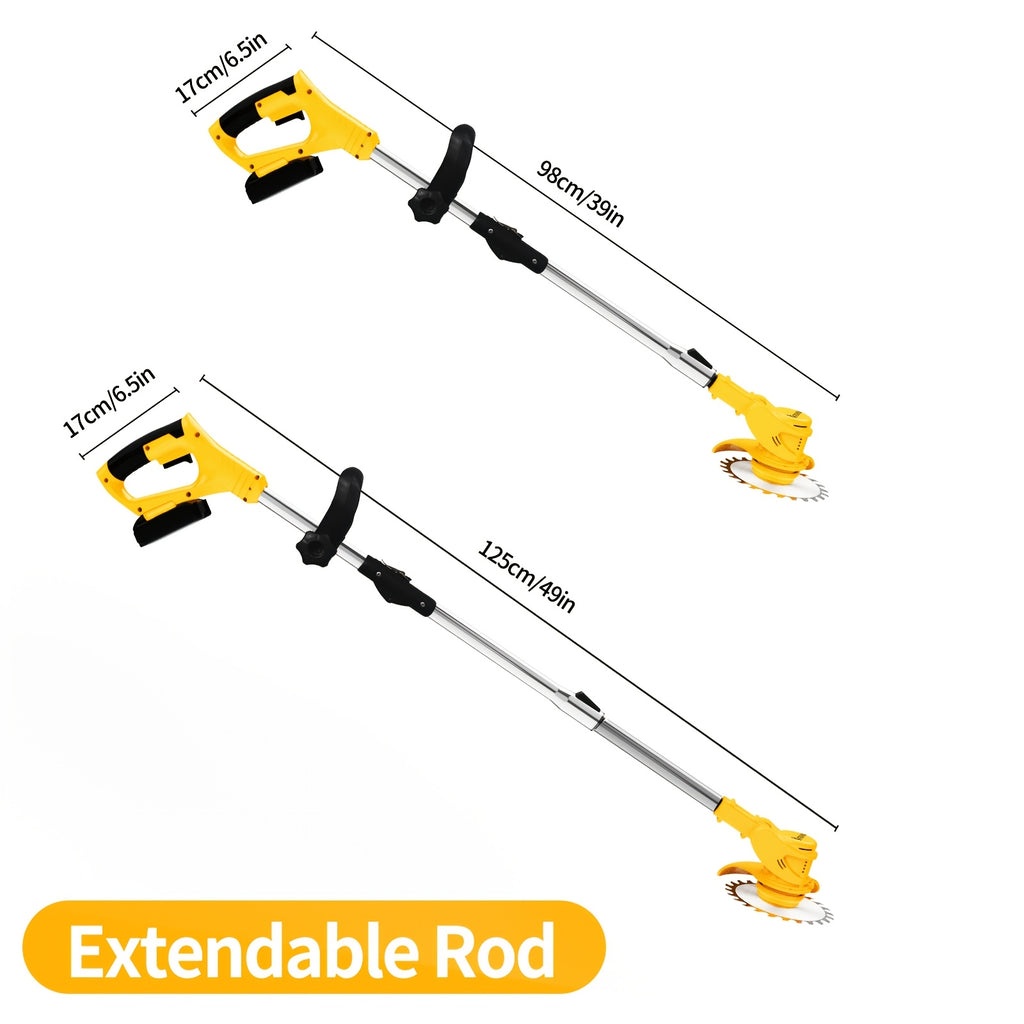 Cordless Electric Yard Weeder, Portable Lithium-Ion Battery Lawn and Garden Cutting Tool with Basic, Yellow or Purple One- and Two-Battery Options