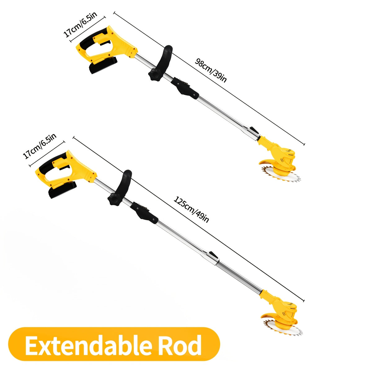 Cordless Electric Yard Weeder, Portable Lithium-Ion Battery Lawn and Garden Cutting Tool with Basic, Yellow or Purple One- and Two-Battery Options