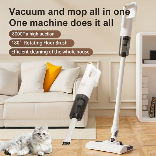 5-in-1 Cordless Handheld Vacuum in White, Rechargeable Home and Car Cleaner for Pet Hair, Carpets and Hard Floors with Listed 45-Minute Battery Runtime