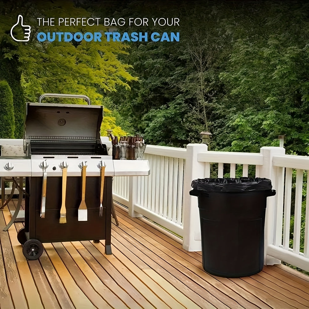 65 Gallon Black Trash Bags in 25, 50 or 100-Count Packs, Large Disposable Garbage Can Liners for Household Cleanup, Garden Waste and Business Use