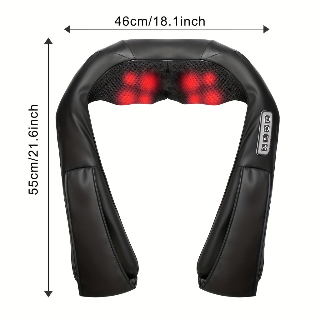 Electric Kneading Neck and Shoulder Massager in Black or Grey, Acupressure-Style Personal Care Device for Adult Home Massage Routines and Gift Ideas