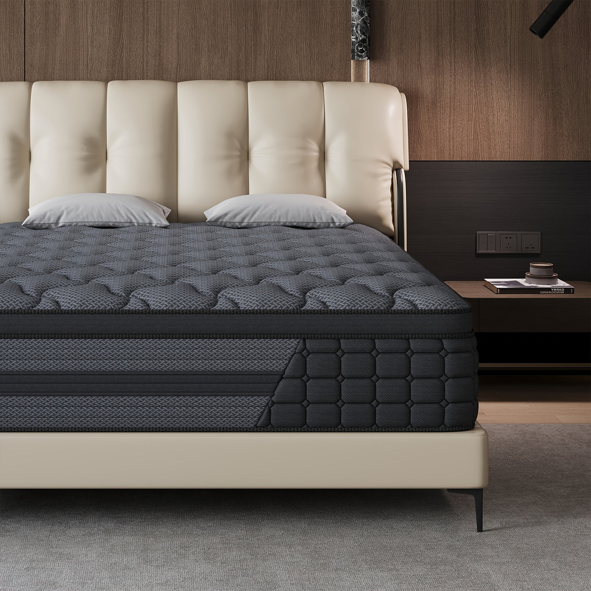 Gel Memory Foam Pocket Spring Mattress, Medium Firm Hybrid Bed in a Box with 8, 10, 12 or 14 Inch Models and Twin, Full, Queen or King Sizes