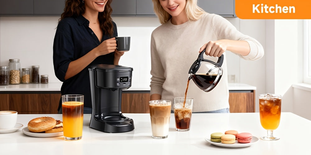 5-Cup Programmable Coffee Maker in White, Digital Drip Brewer with Auto Brew, Brew Pause, Washable Basket Filter and Keep-Hot Plate for Home Kitchens