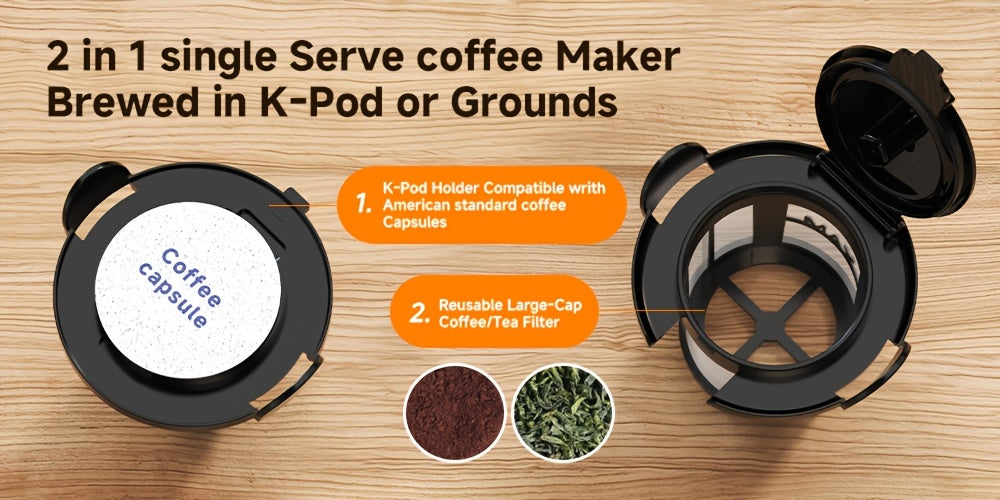 Compact One-Button Coffee Maker for Home, Everyday Coffee Machine with Simple Start Control in Black or White for Kitchen Counters and Morning Routines